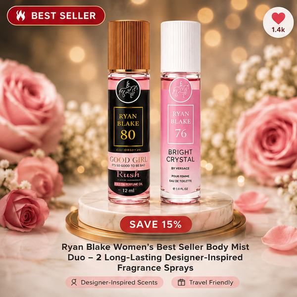 Ryan Blake Women's Best Seller Body Mist Duo – 2 Long-Lasting Designer-Inspired Fragrance Sprays