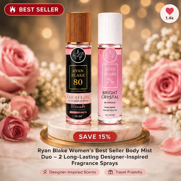 Ryan Blake Women's Best Seller Body Mist Duo – 2 Long-Lasting Designer-Inspired Fragrance Sprays