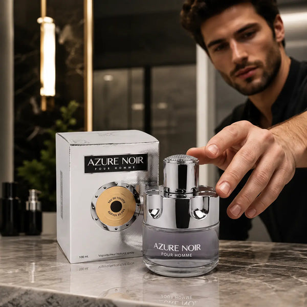 Azure Noir Pour Homme Eau de Parfum for Men 3.4 Fl Oz (100ml)