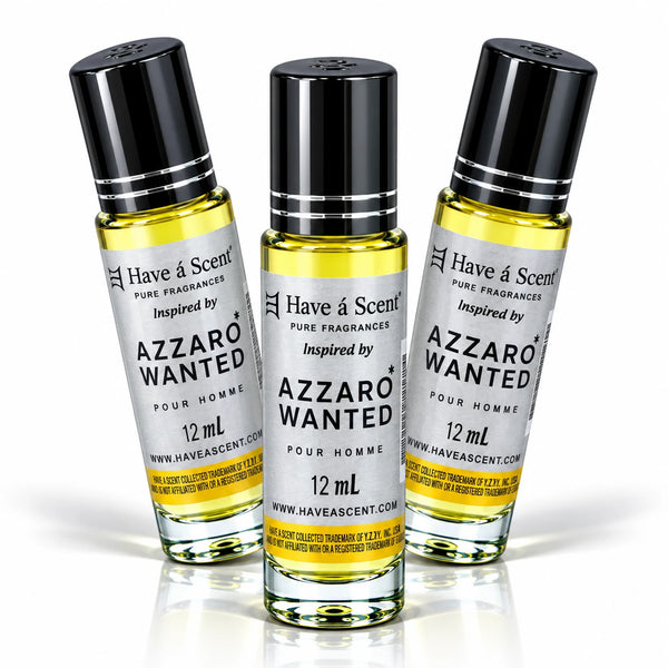 Azurro Wanted Roll on Perfume Oil For Men - 12 ml - 3 Pack - Scentblooms
