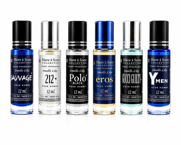 Men's Best Seller Perfume Oil Set – 6 Premium Cologne Oil Collection