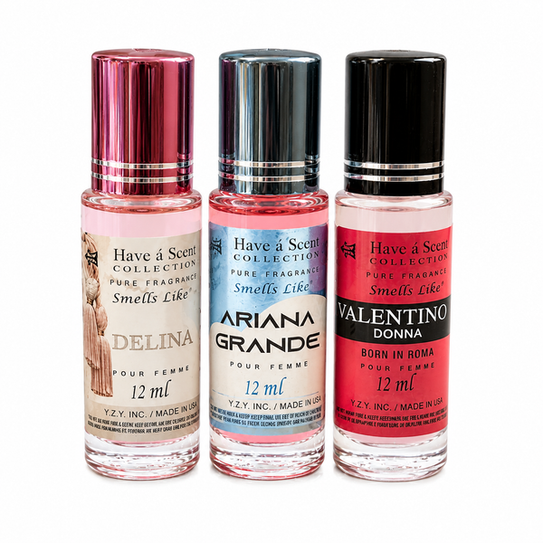 Assorted Women's 3-Pack - Perfume Oil Collection β 12ml Roll-On Fragrance Oils - long-lasting Sweet Floral Fragrance