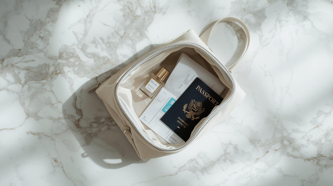 Packing travel-sized perfume for a flight