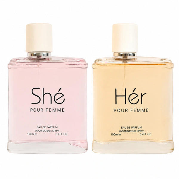 Shé & Hér Pour Femme 2 Piece Perfume Set for Women, Eau de Parfum Spray, 100ml / 3.4 Fl Oz Each
