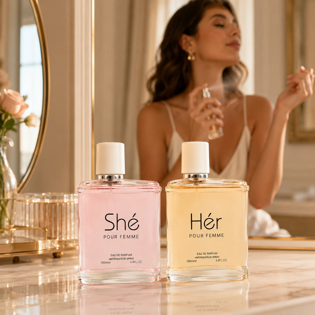Shé &amp; Hér Pour Femme 2 Piece Perfume Set for Women, Eau de Parfum Spray, 100ml / 3.4 Fl Oz Each