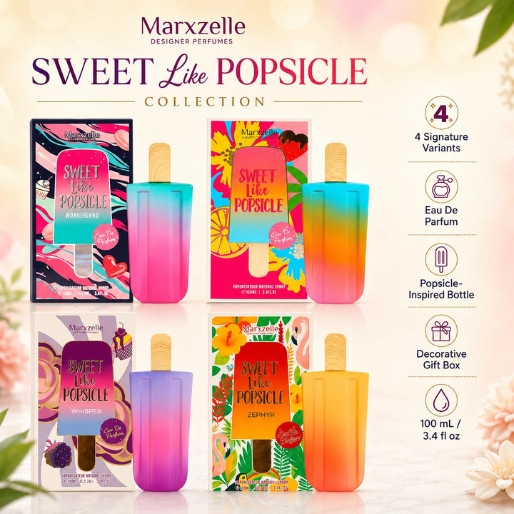 Sweet Like Popsicle 4 Piece Perfume Set for Women – Eau de Parfum Spray – Sweet Fruity Floral Fragrance Collection