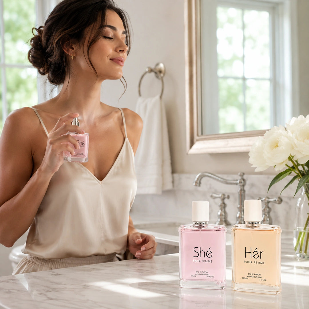 Shé &amp; Hér Pour Femme 2 Piece Perfume Set for Women, Eau de Parfum Spray, 100ml / 3.4 Fl Oz Each