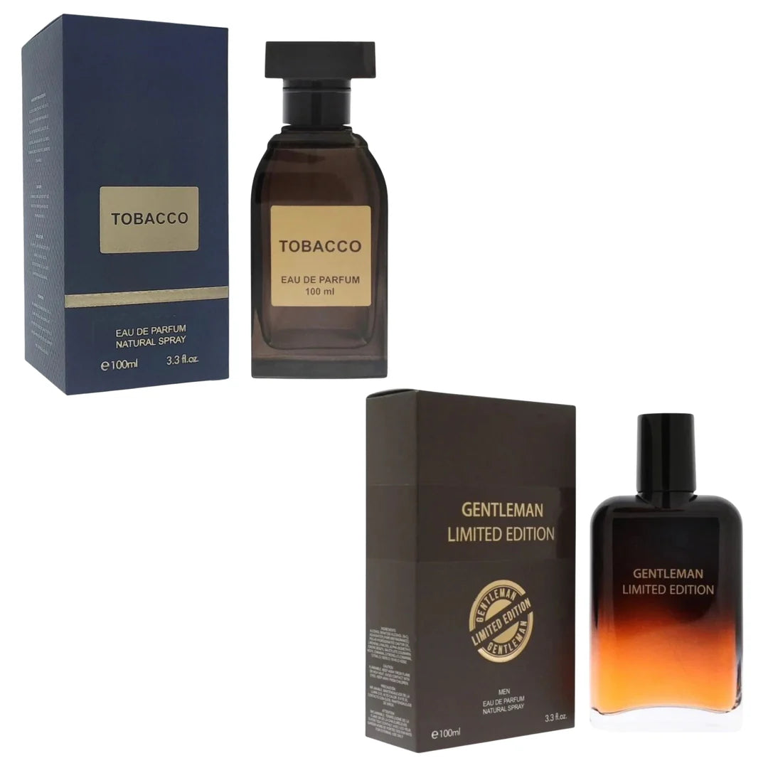 Royal Fragrance Unisex Cologne 2 Pack Set – Tobacco + Gentleman Limited Edition – Warm Rich Masculine &amp; Unisex Scent – Gift Set