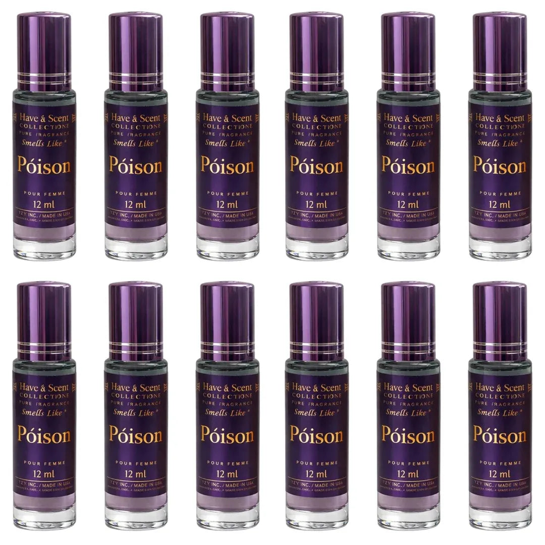 Wholesale Poison Perfume Oil 12-Pack – Bold Sweet Floral Long-Lasting Roll-On Fragrance (12ml Each)
