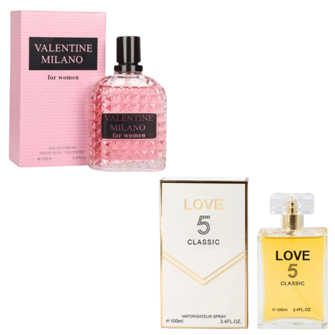 Milano Women & Love 5 Classic Eau de Parfum Set – 2 Pack 100ml Each | Classic Floral Elegant Women’s Perfume