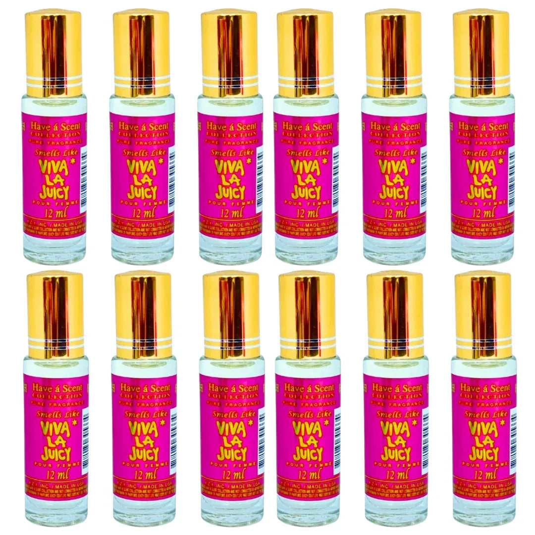 Wholesale Viva La Juicy Perfume Oil 12-Pack – Fruity Sweet Floral Long-Lasting Roll-On Fragrance (12ml Each)