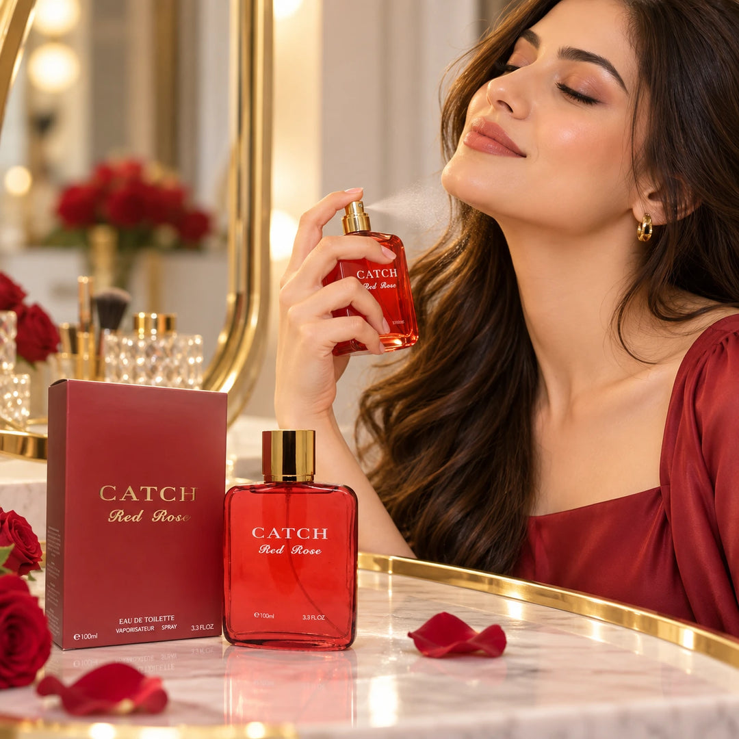 Catch Red Rose 3.3 oz Eau de Toilette for Women | Romantic Rose Scent