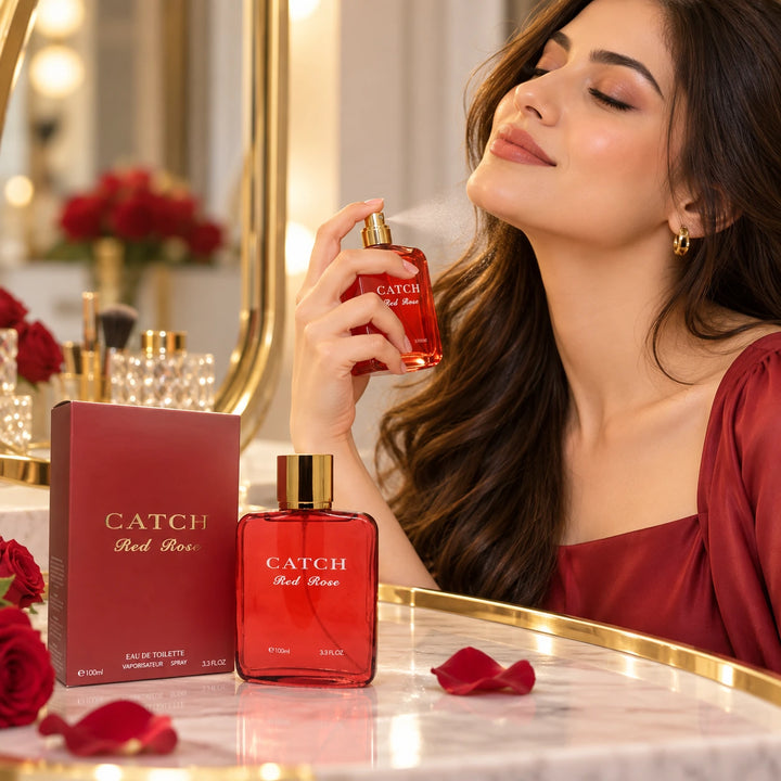 Catch Red Rose 3.3 oz Eau de Toilette for Women | Romantic Rose Scent