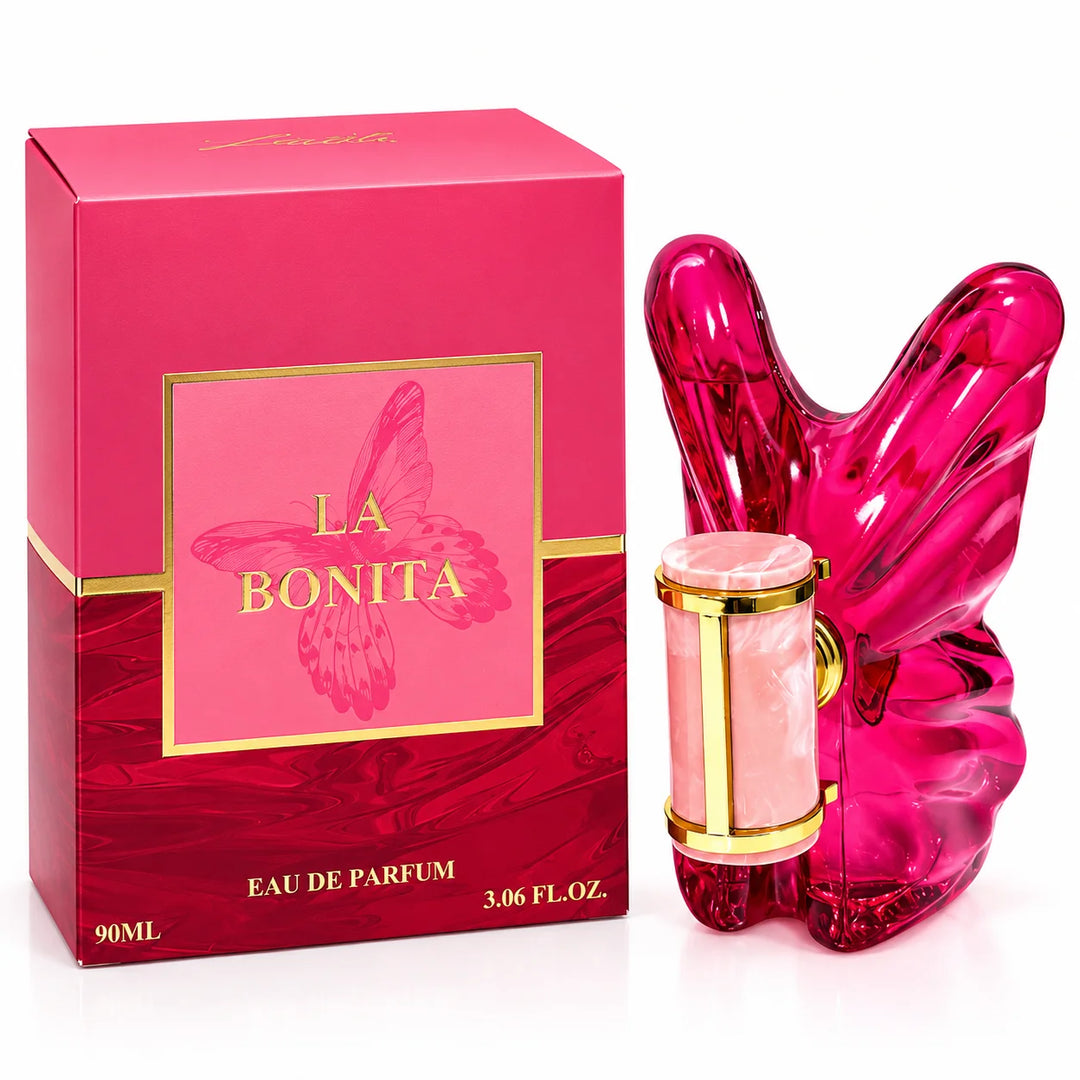 La Bonita Eau de Parfum for Women 90ml / 3.06 Fl Oz – Sweet Floral Feminine Perfume Spray – Pink Butterfly Fragrance Bottle for Everyday &amp; Evening Wear