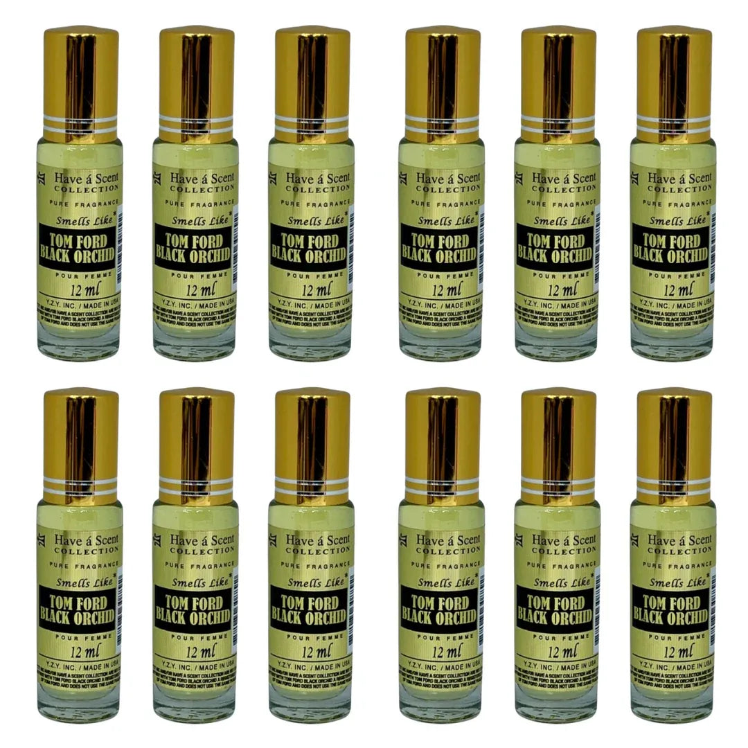 Wholesale Black Orchid Perfume Oil 12-Pack – Rich Floral Oriental Long-Lasting Roll-On Fragrance (12ml Each)
