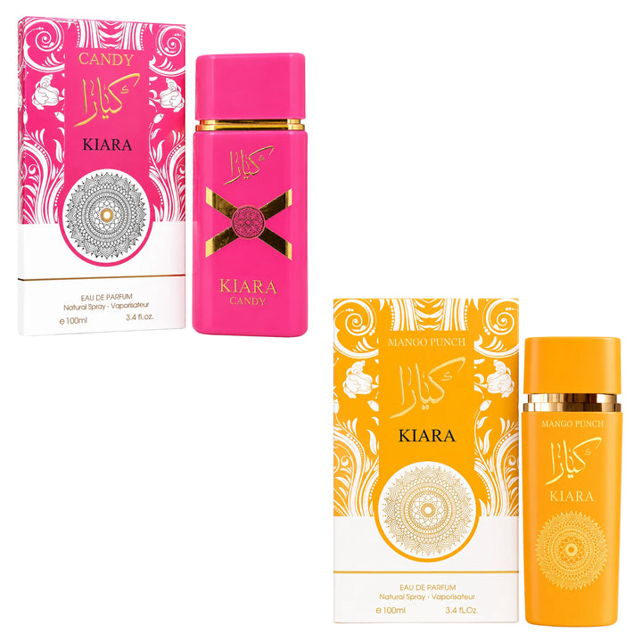 Kiara Sweet Escape Duo Perfume Gift Set for Women – Candy &amp; Mango Punch Eau de Parfum Bundle, 2 x 3.4 Fl Oz (100ml) Long Lasting Sweet Fruity Floral Fragrances