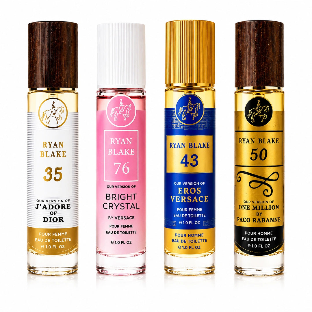 Ryan Blake His &amp; Hers Designer-Inspired Body Mist Collection – 4 Long-Lasting Fragrance Sprays
