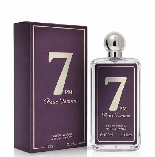 7 PM Pour Femme Eau de Parfum for Women – 3.3 oz / 100 ml Long Lasting Evening Perfume – Warm Floral Fruity Fragrance – Elegant Night Perfume Gift for Women