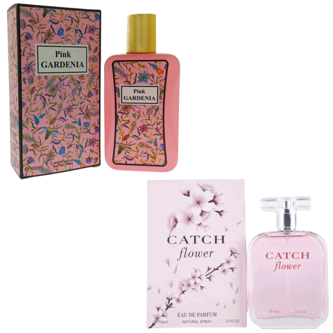 Royal Fragrance Women’s Cologne 2 Pack Set – Pink Gardenia + Catch Flower – Soft Floral Fresh Scent – Gift Set