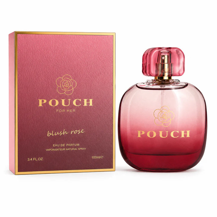 Pouch Blush Rose Perfume for Women Eau de Parfum 100ml (3.4 Fl Oz) – Long Lasting Sweet Rose Floral Fragrance – Feminine Romantic Scent Spray – Everyday &amp; Evening Perfume Gift for Her