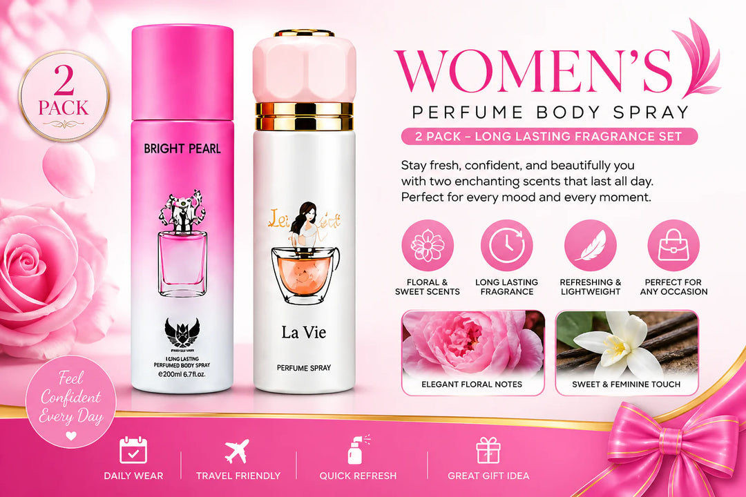 Women’s Perfume Body Spray 2 Pack – Long Lasting Fragrance Set – Floral &amp; Sweet Elegant Scents