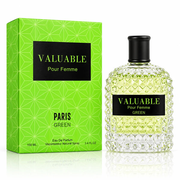 Valuable Pour Femme Green Eau de Parfum for Women 100ml / 3.4 Fl Oz – Fresh Feminine Fragrance Spray – Women’s Perfume for Everyday & Evening Wear