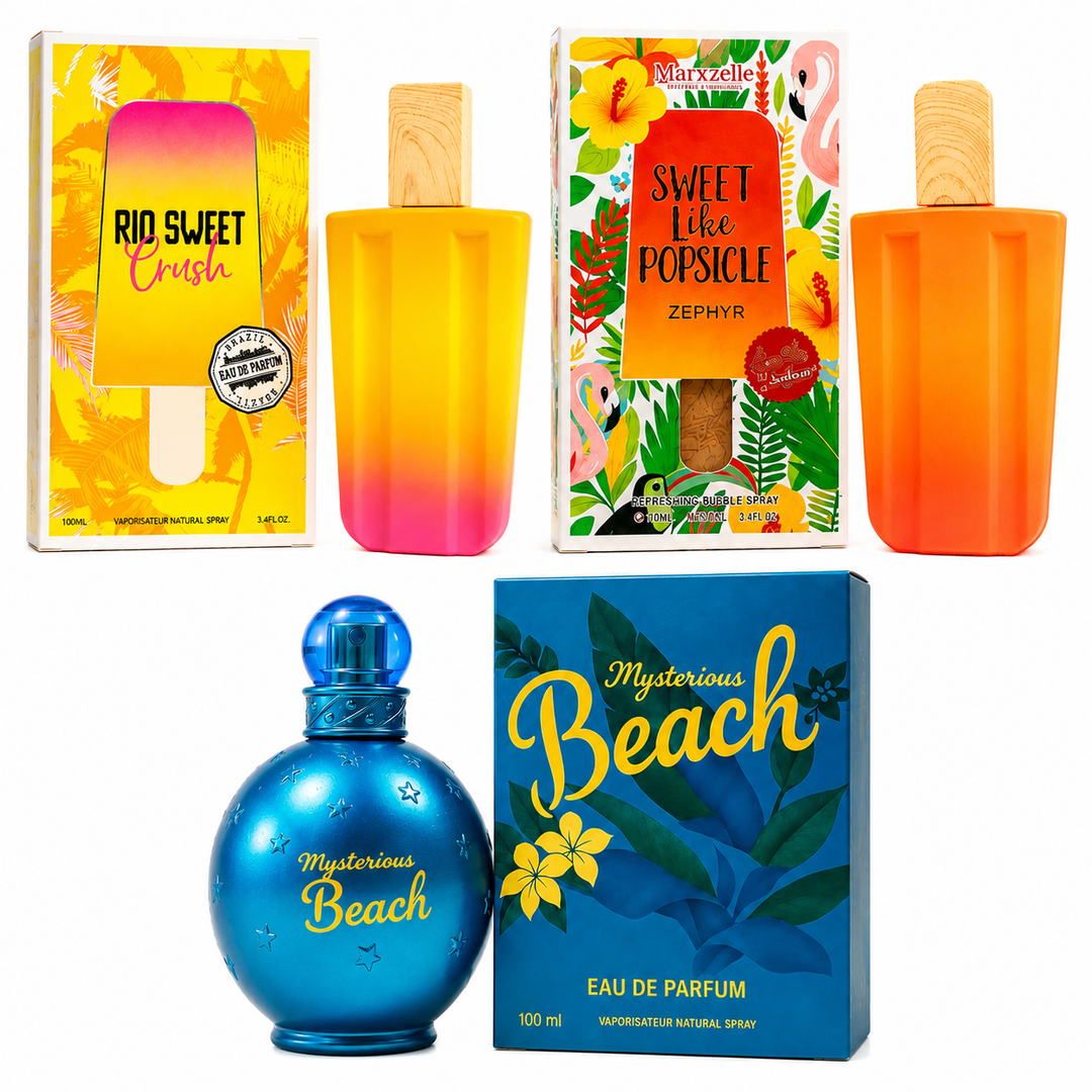 Summer Escape Perfume Gift Set for Women – 3 Pack Eau de Parfum Collection Rio Sweet Crush, Sweet Like Popsicle Zephyr &amp; Mysterious Beach, Long Lasting Fruity Floral Fragrance Gift Set for Women