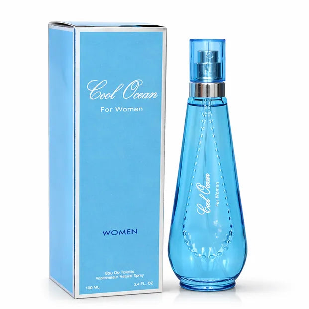Cool Ocean Eau de Toilette for Women 100ml (3.4 oz) – Fresh Aquatic Floral Perfume – Long Lasting Clean Ocean Breeze Fragrance Spray – Everyday Light Summer Scent