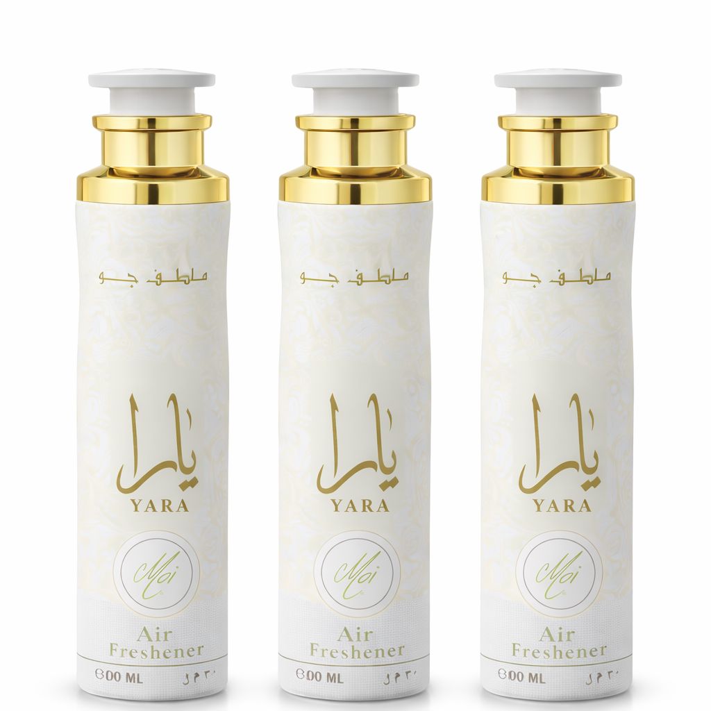 Lattafa Yara Moi Air Freshener 300ml - Floral Room Spray - Home Office Car Fragrance Spray - Odor Eliminator - Pack of 3