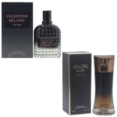 Milano Men & Amazing Code EDP Set for Men – 2 Pack 100ml Each | Clean Fresh Woody Cologne