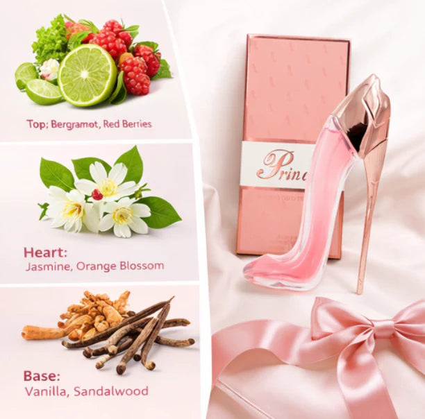 Princess Eau de Parfum for Women – 2.9 oz / 85 ml High Heel Bottle Long Lasting Floral Sweet Perfume – Elegant Feminine Fragrance Spray – Luxury Gift for Women