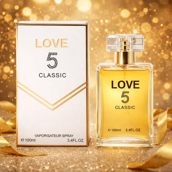 Love 5 Classic Eau de Parfum for Women – 3.4 oz / 100 ml Long Lasting Floral Warm Perfume – Elegant Feminine Fragrance Spray – Classic Luxury Scent Gift for Women