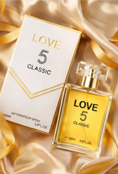 Love 5 Classic Eau de Parfum for Women – 3.4 oz / 100 ml Long Lasting Floral Warm Perfume – Elegant Feminine Fragrance Spray – Classic Luxury Scent Gift for Women