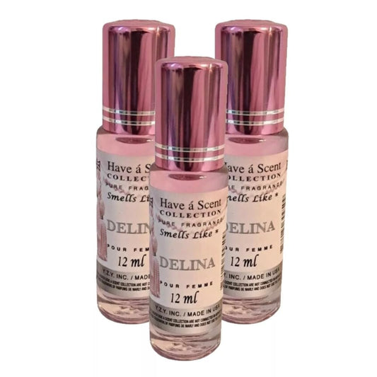 Delina Inspired Body Oil Perfume, Long-Lasting Fragrance, 12Ml Roll-On (Pack of 3)