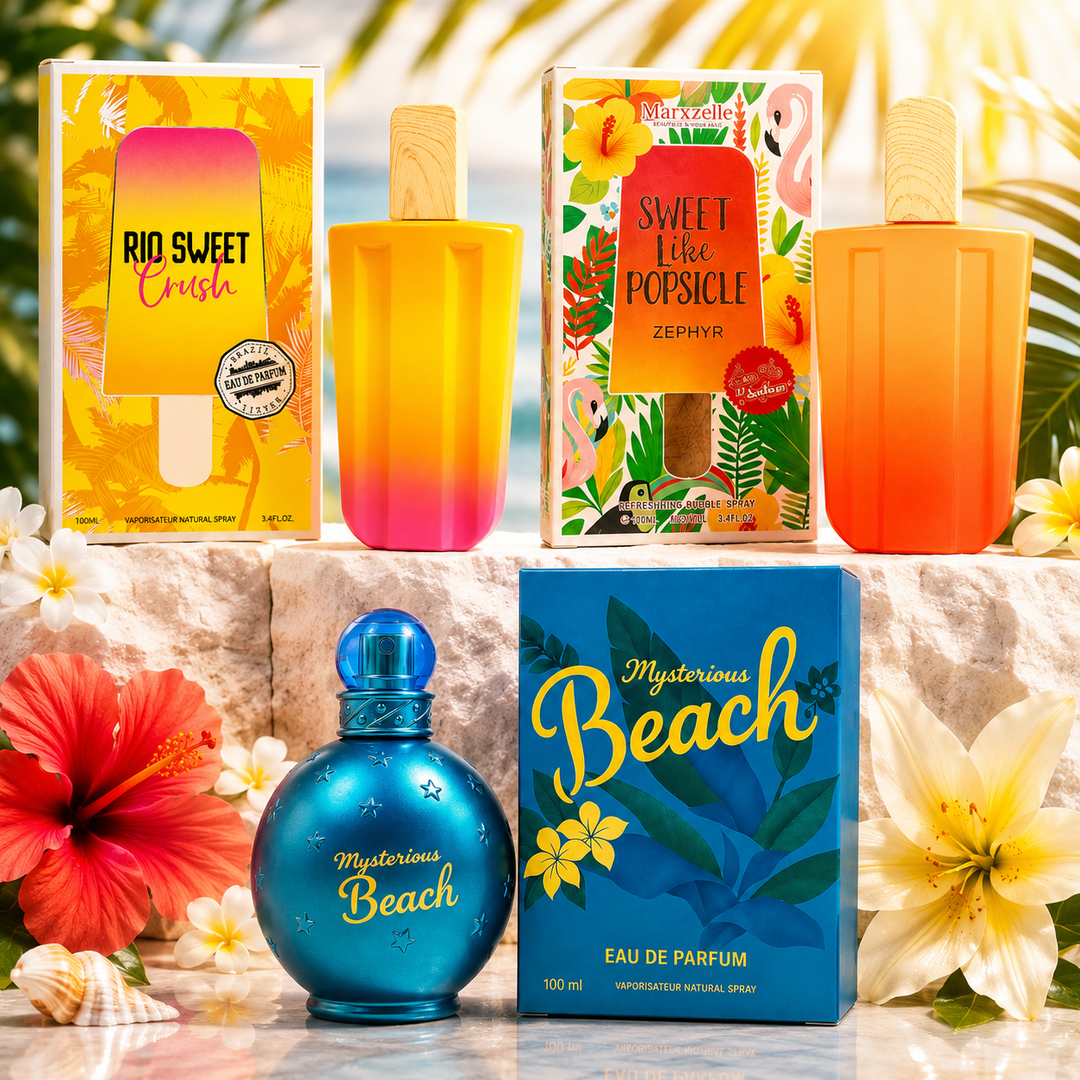 Summer Escape Perfume Gift Set for Women – 3 Pack Eau de Parfum Collection Rio Sweet Crush, Sweet Like Popsicle Zephyr &amp; Mysterious Beach, Long Lasting Fruity Floral Fragrance Gift Set for Women