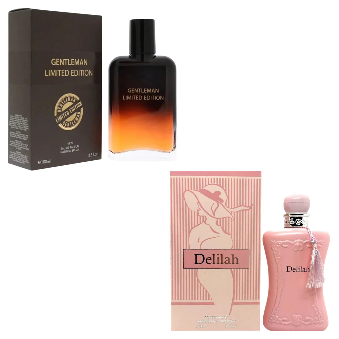 Royal Fragrance Unisex Cologne 2 Pack Set – Gentleman Limited Edition + Delilah – Sophisticated Fresh &amp; Floral Scent – Gift Set