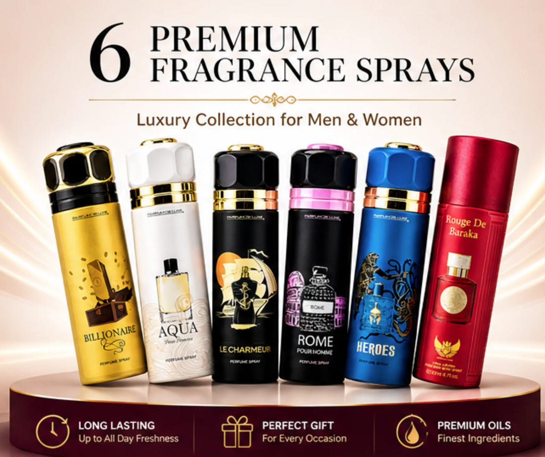 Men’s Perfume Body Spray 6 Pack – Long Lasting Fragrance Set – Fresh Masculine Scents