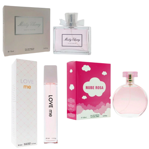 Royal Fragrance Women’s Cologne 3 Pack Set – Misty Cherry + Nube Rosa + Love Me – Sweet Floral Feminine Scent – Gift Set
