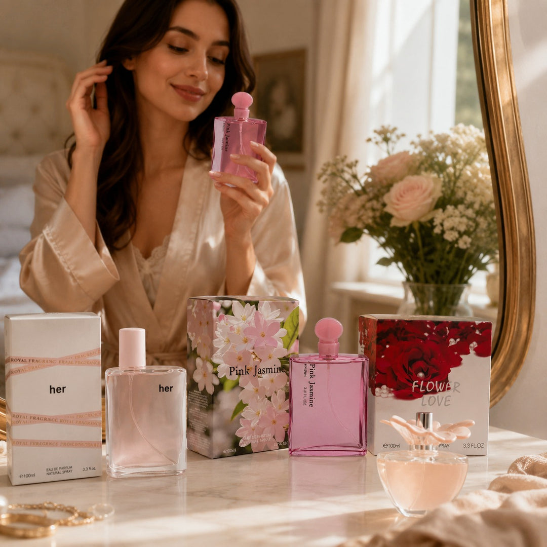 Women’s Perfume Gift Set 3 Pack – Her, Flower Love &amp; Pink Jasmine Eau de Parfum – Floral, Sweet &amp; Fresh Fragrance Collection – Long Lasting Everyday Perfumes for Women