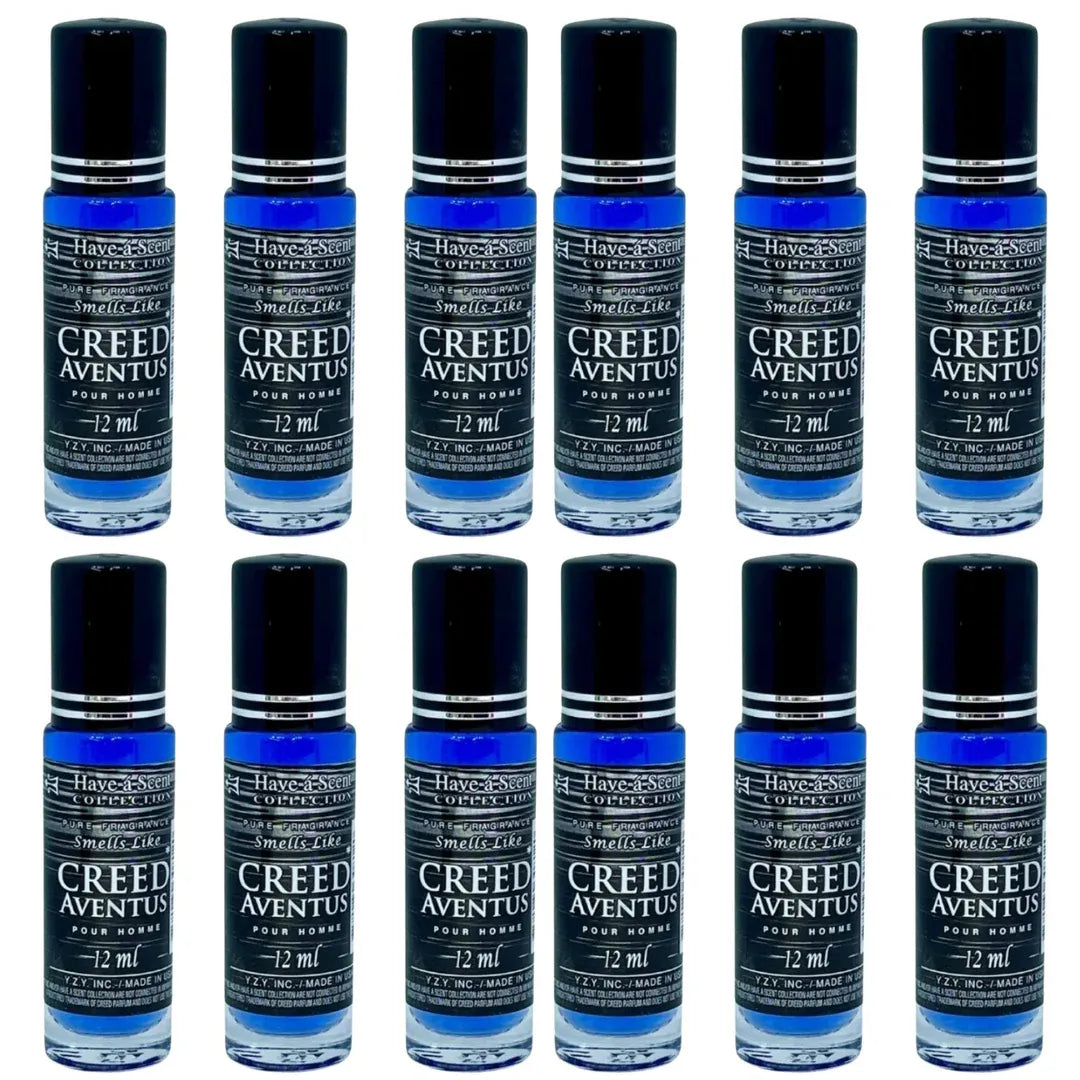 Wholesale Creed Aventus Perfume Oil 12-Pack – Bold Fresh Powerful Long-Lasting Roll-On Fragrance (12ml Each)