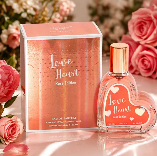 Love Heart Rose Edition Eau de Parfum 100ml (3.4 oz) – Sweet Floral Rose Perfume for Women – Long Lasting Romantic Fragrance Spray – Valentine Gift Perfume