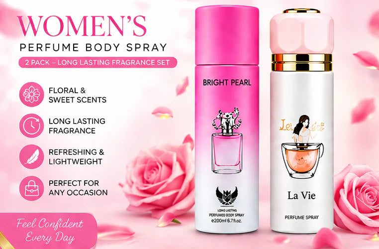 Women’s Perfume Body Spray 2 Pack – Long Lasting Fragrance Set – Floral &amp; Sweet Elegant Scents