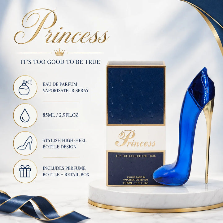Princess High Heel Blue Eau de Parfum for Women – 2.9 Fl Oz Floral Fragrance