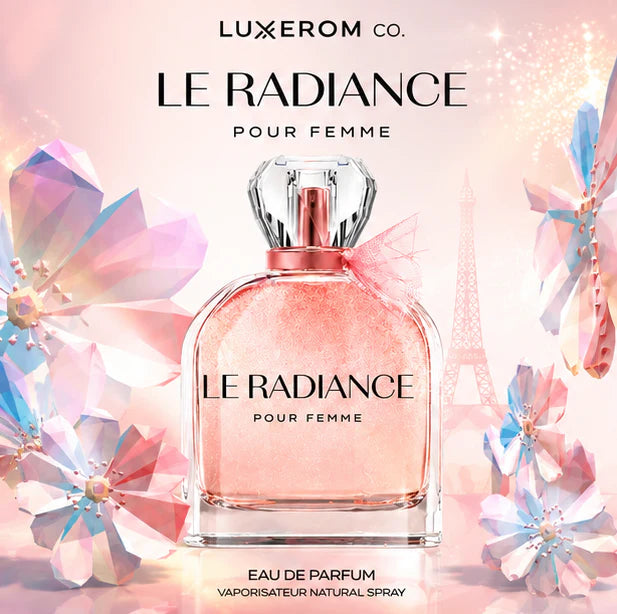 Le Radiance Perfume for Women Eau de Parfum 100ml (3.4 Fl Oz) – Long Lasting Sweet Floral Fruity Fragrance – Elegant Feminine Everyday Scent – Gift Perfume for Her
