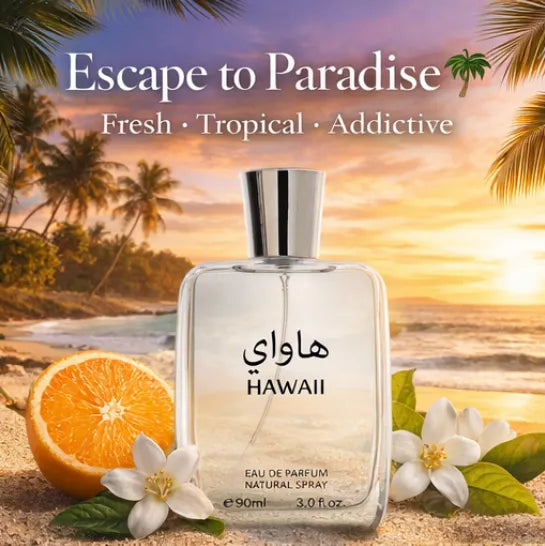 Hawaii Eau de Parfum Spray – 3.0 oz / 90 ml Long Lasting Fresh Citrus Aquatic Fragrance – Clean Unisex Perfume for Men &amp; Women – Everyday Summer Scent Gift