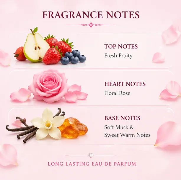 Pink Diamond Eau de Parfum for Women 90ml (3.0 oz) – Sweet Floral Fruity Perfume – Long Lasting Feminine Fragrance Spray – Elegant Everyday &amp; Romantic Signature Scent