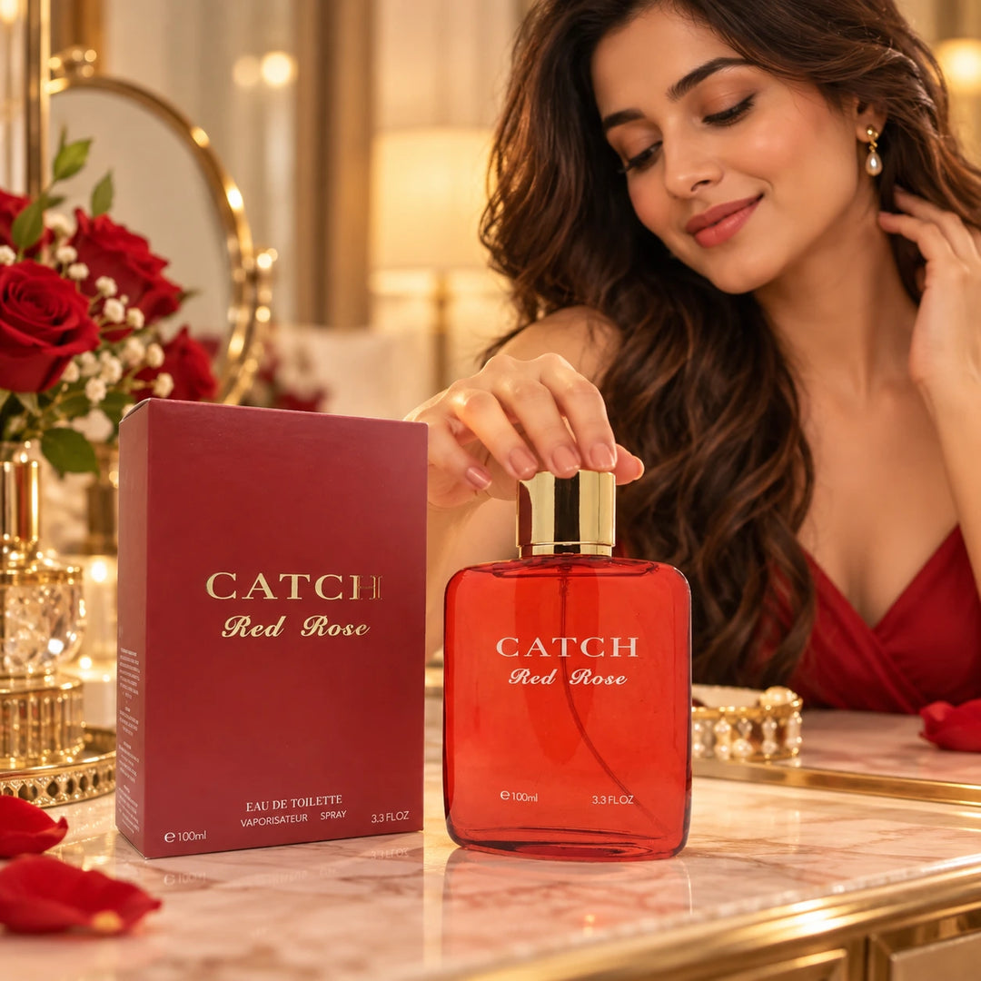 Catch Red Rose 3.3 oz Eau de Toilette for Women | Romantic Rose Scent