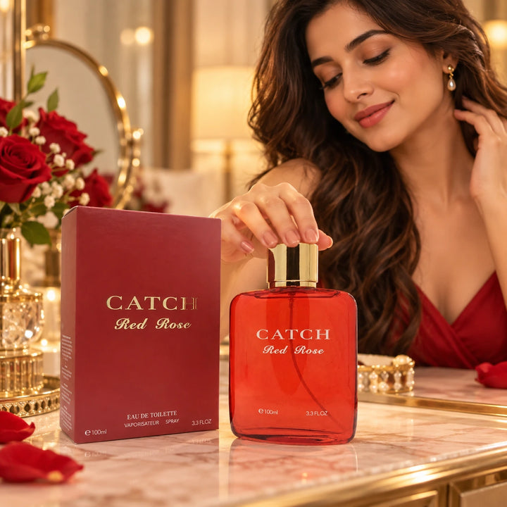 Catch Red Rose 3.3 oz Eau de Toilette for Women | Romantic Rose Scent