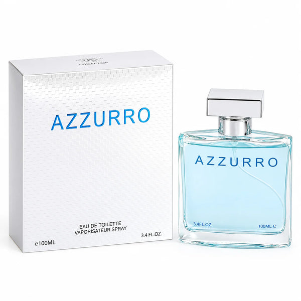 Azzurro Eau de Toilette 3.4 Fl Oz / 100ml – Fresh EDT Fragrance Spray For Men, Light Everyday Scent, Full Size Perfume for Daily & Casual Wear