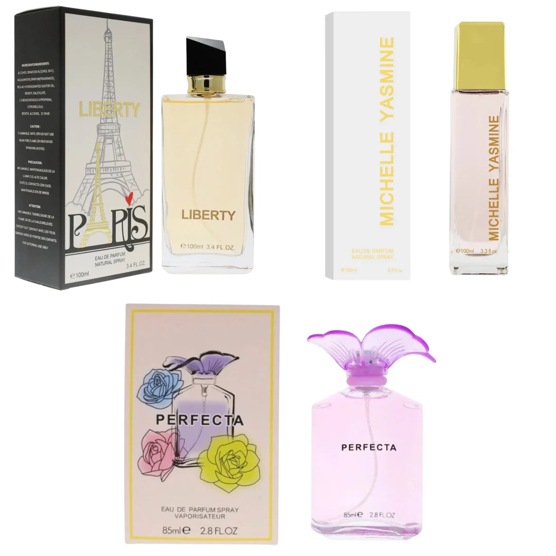 Royal Fragrance Women’s Cologne 3 Pack Set – Liberty + Perfecta + Michelle Yasmine – Fresh Elegant Feminine Scent – Gift Set